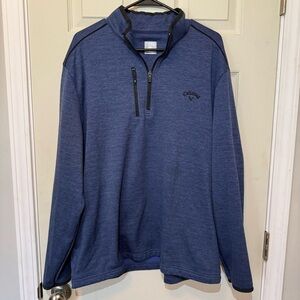 Callaway Blue Performance 1/4 Quarter Zip Pullover Golf Jacket Size XL